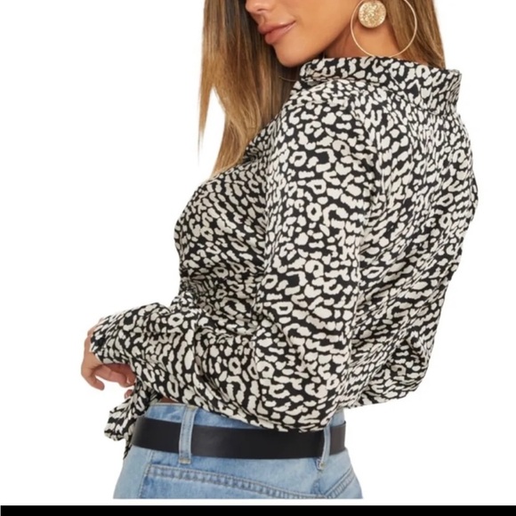 Black Leopard Wrap Front Tie Side Size 10 - Picture 3 of 10